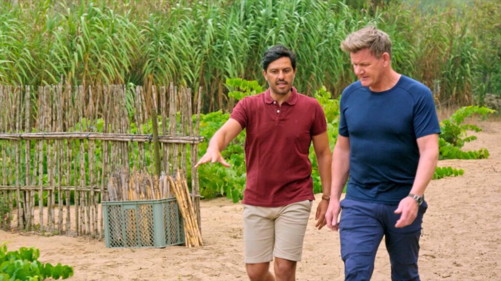 Hélder Cunha walking the vineyard with Gordon Ramsay, Colares